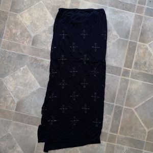 Tribal Black Long Skirt